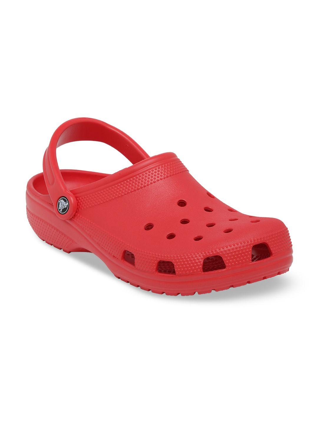 crocs classic  unisex red clogs