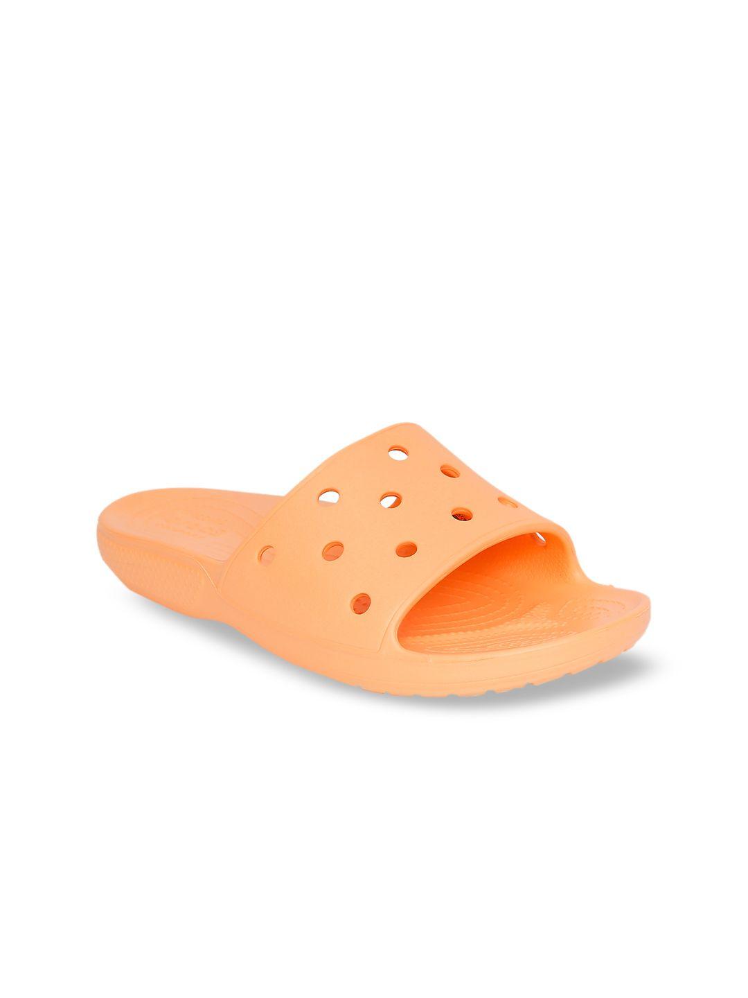 crocs classic  women orange solid sliders