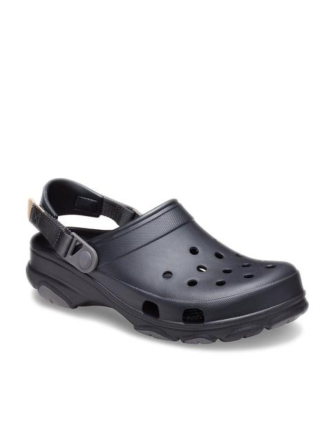 crocs classic carbon black back strap clogs