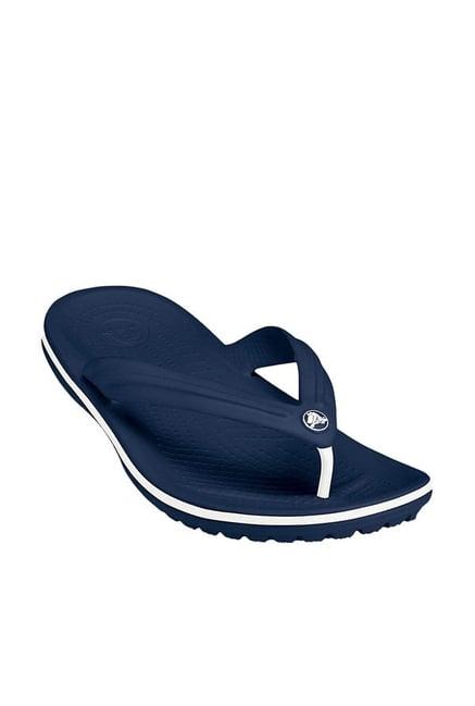 crocs crocband navy flip flops