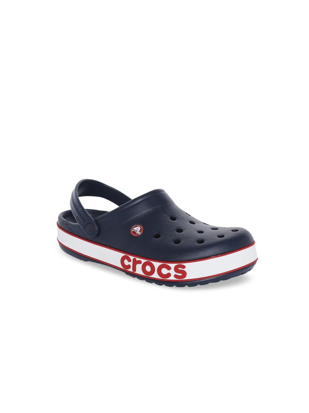 crocs crocband unisex navy blue clogs with cut-outs
