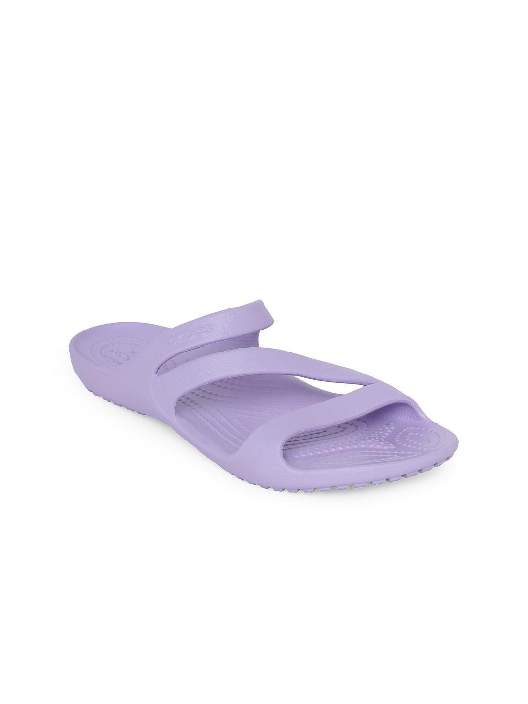 crocs kadee  women lavender solid thong flip-flops