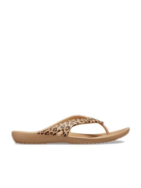 crocs kadee beige flip flops