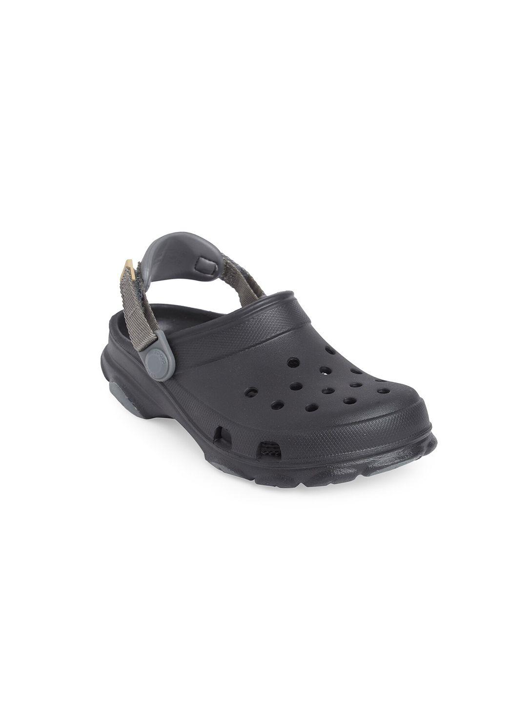 crocs kids black & grey solid clogs