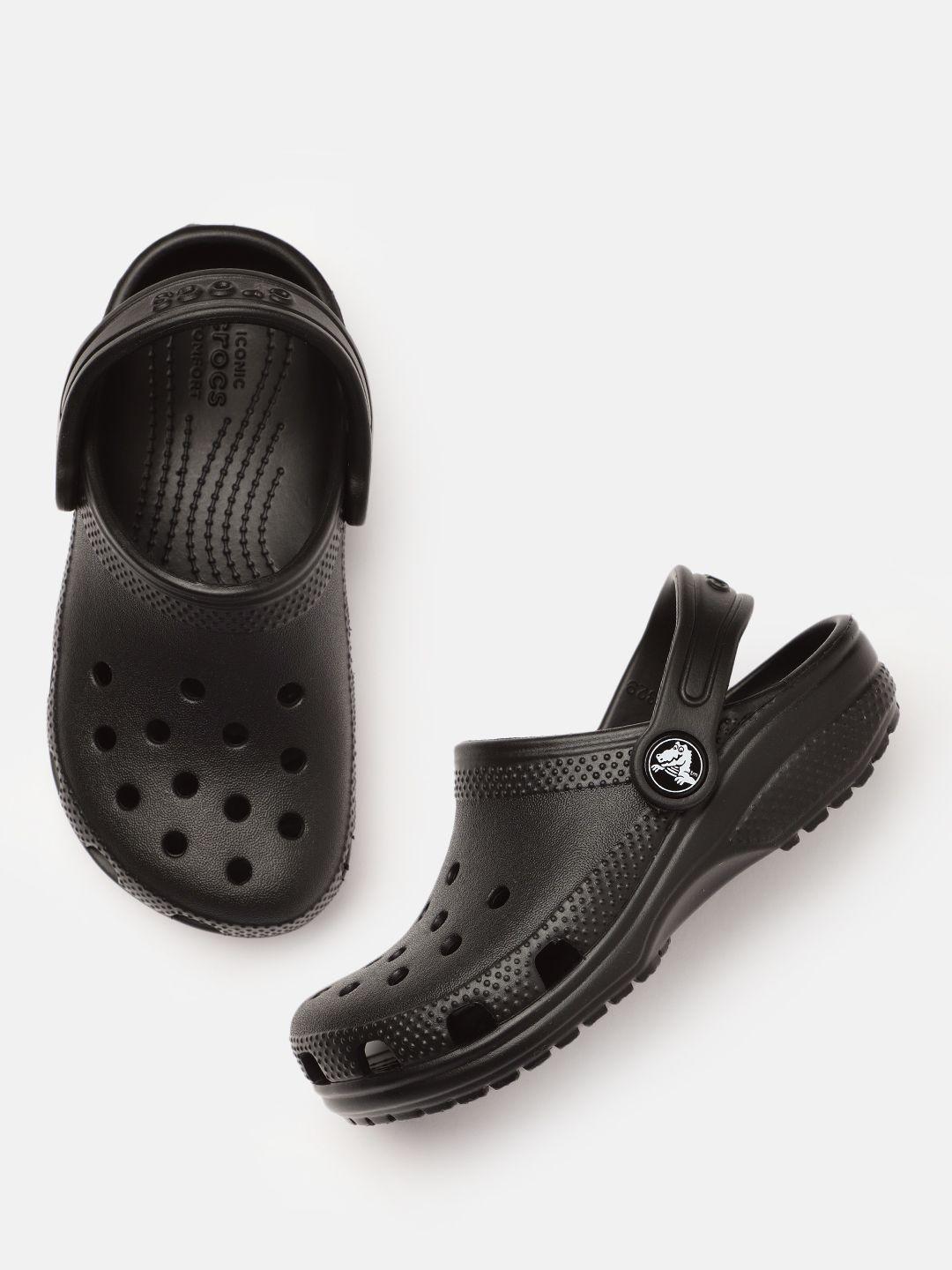 crocs kids black classic solid clogs