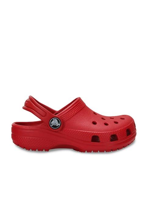 crocs kids classic red back strap clogs