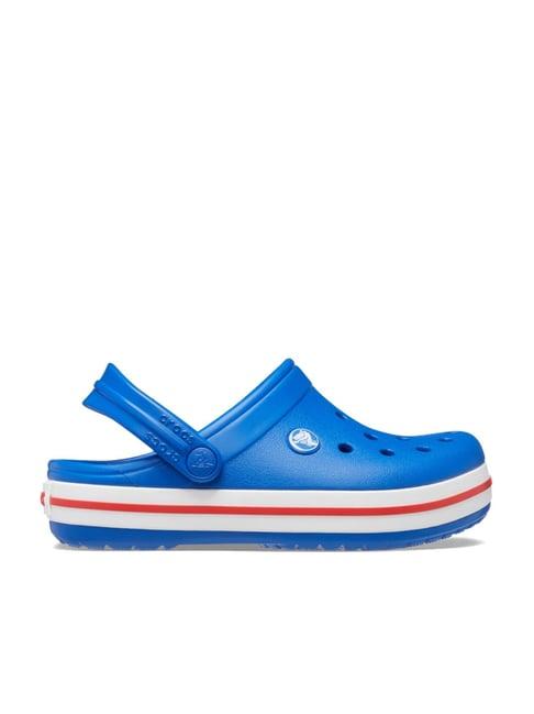 crocs kids crocband blue back strap clogs