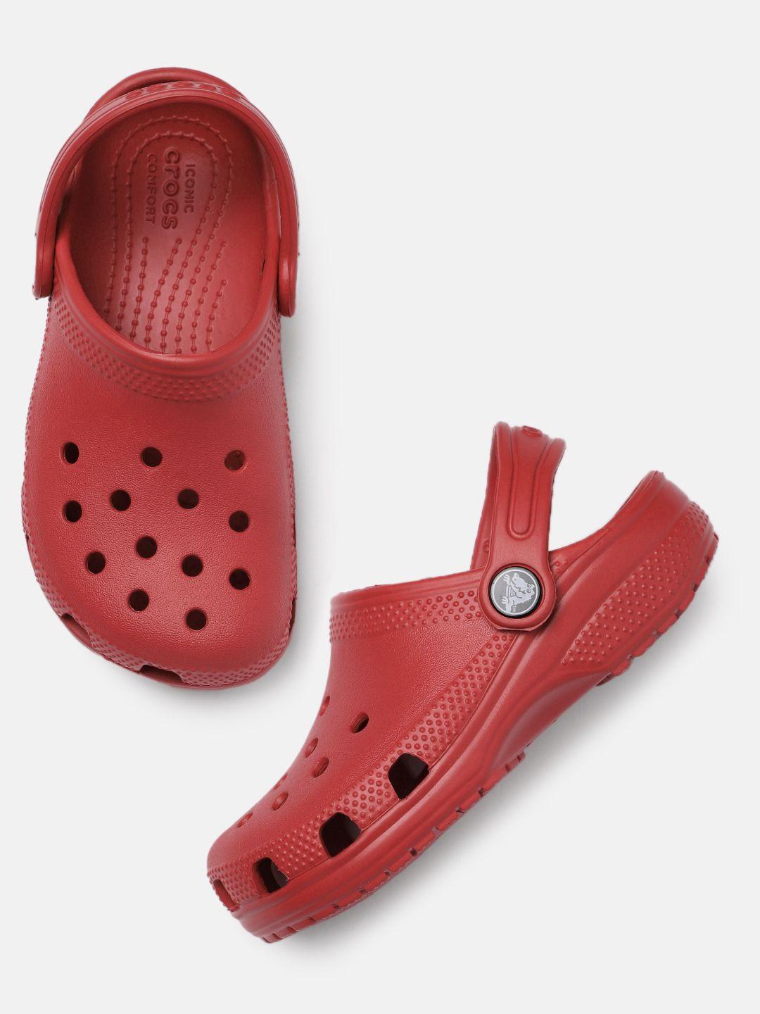 crocs kids red classic clogs