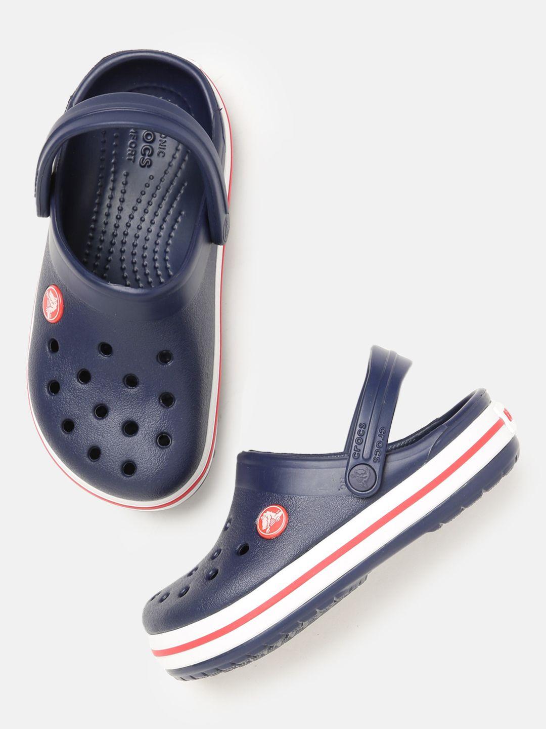 crocs kids unisex navy blue solid croslite crocband clogs