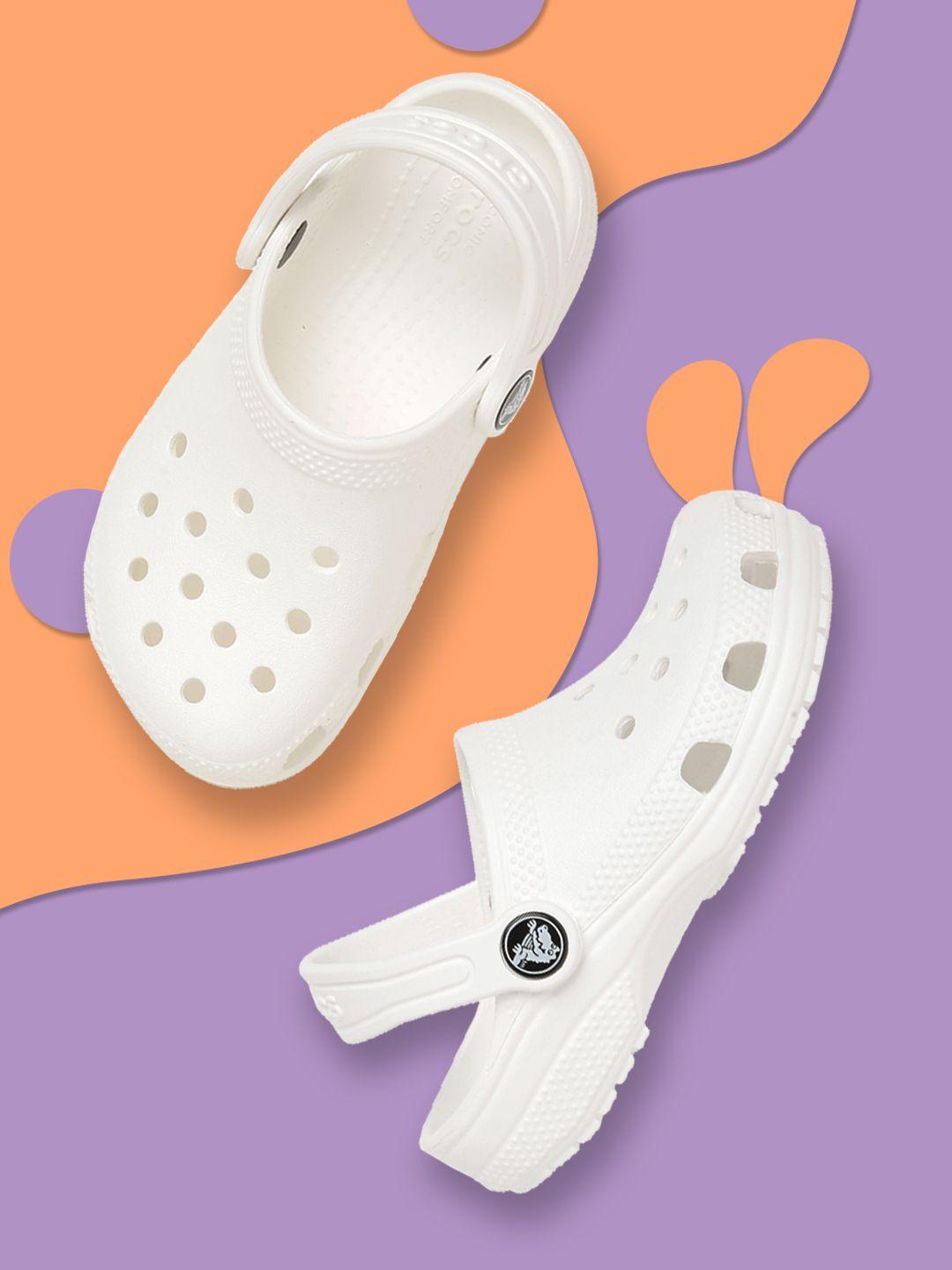 crocs kids white solid classic croslite clogs