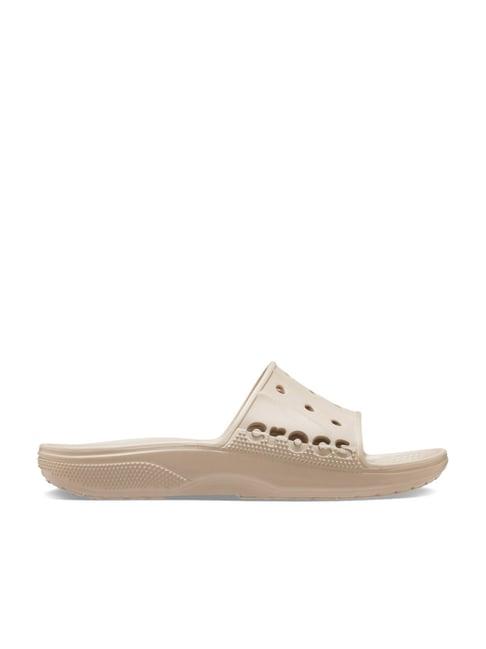 crocs men's baya cream slides