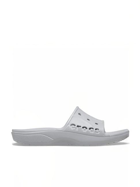 crocs men's baya grey slides