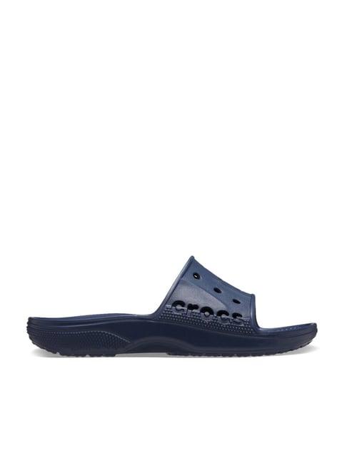 crocs men's baya navy slides