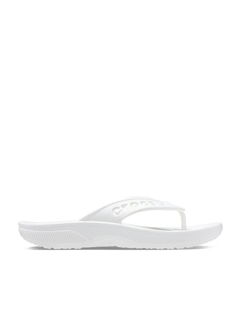 crocs men's baya white flip flops