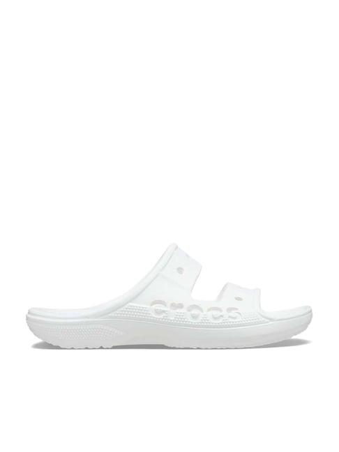 crocs men's baya white slides