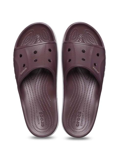 crocs men's bayaband burgundy slides