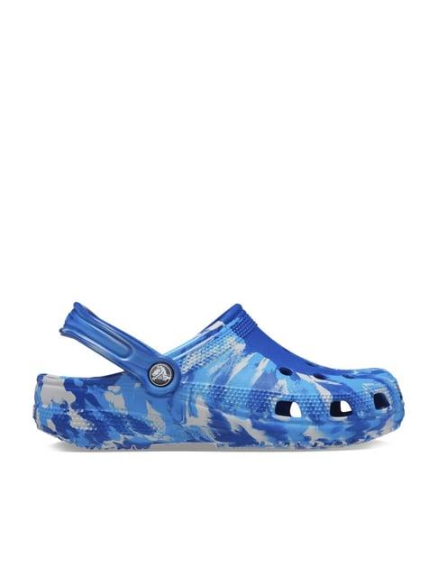 crocs men's classic blue bolt back strap clogs