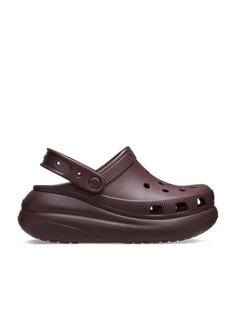 crocs men's classic crush burgundy back strap clogs