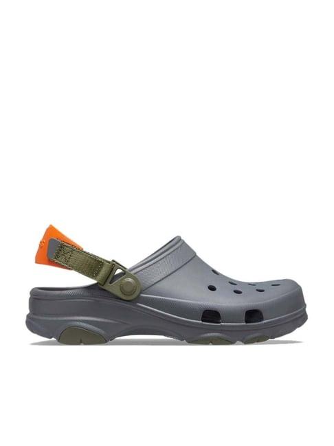 crocs men's classic grey back strap clogs