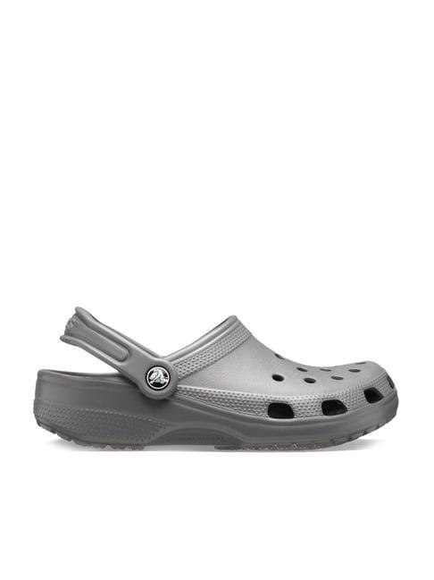 crocs men's classic slate grey back strap clogs