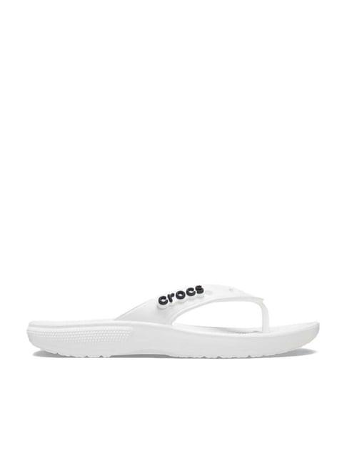 crocs men's classic white flip flops