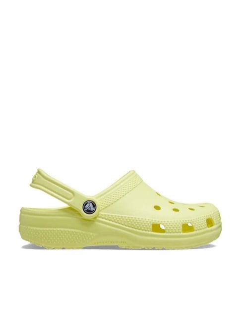 crocs men's classic yellow back strap clogs