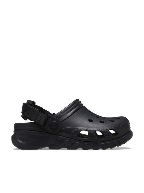 crocs men's duet black back strap clogs