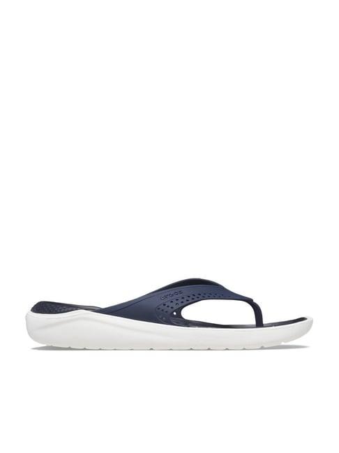 crocs men's literide navy flip flops