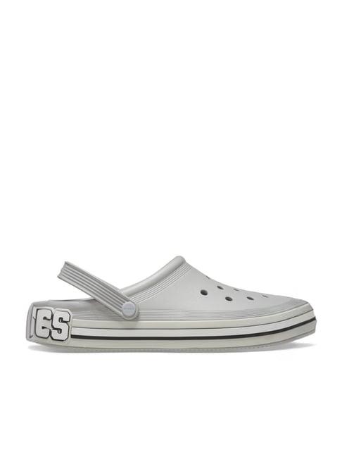 crocs men's off court grey back strap clogs