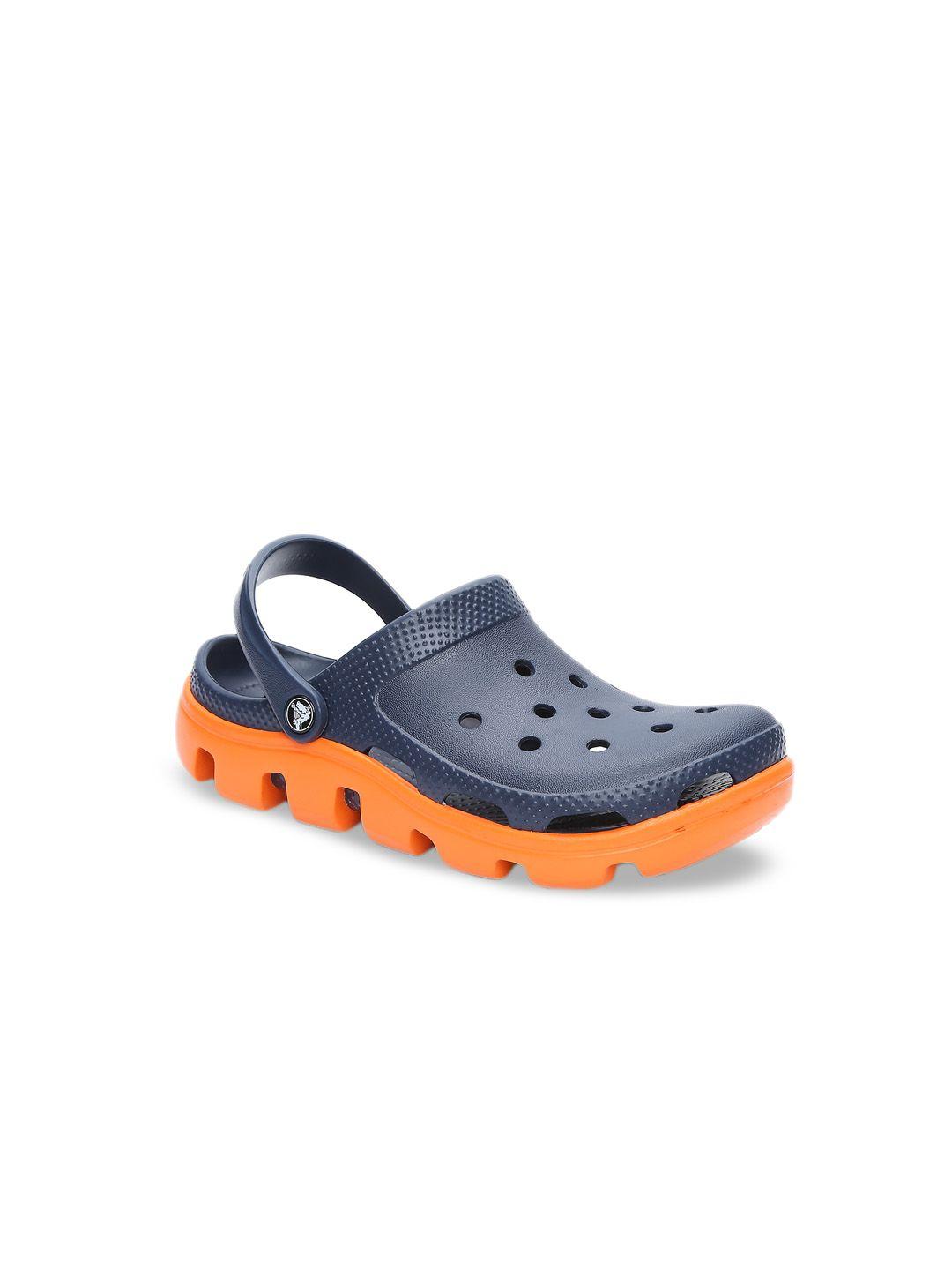 crocs men navy blue solid duet sport clogs