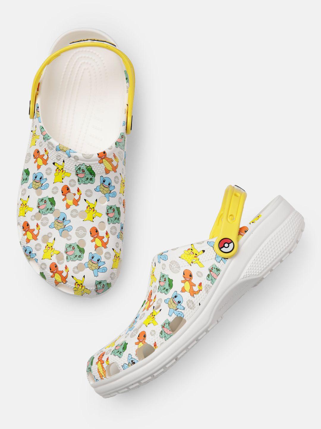 crocs men pokemon print croslite clogs with laser cut detail