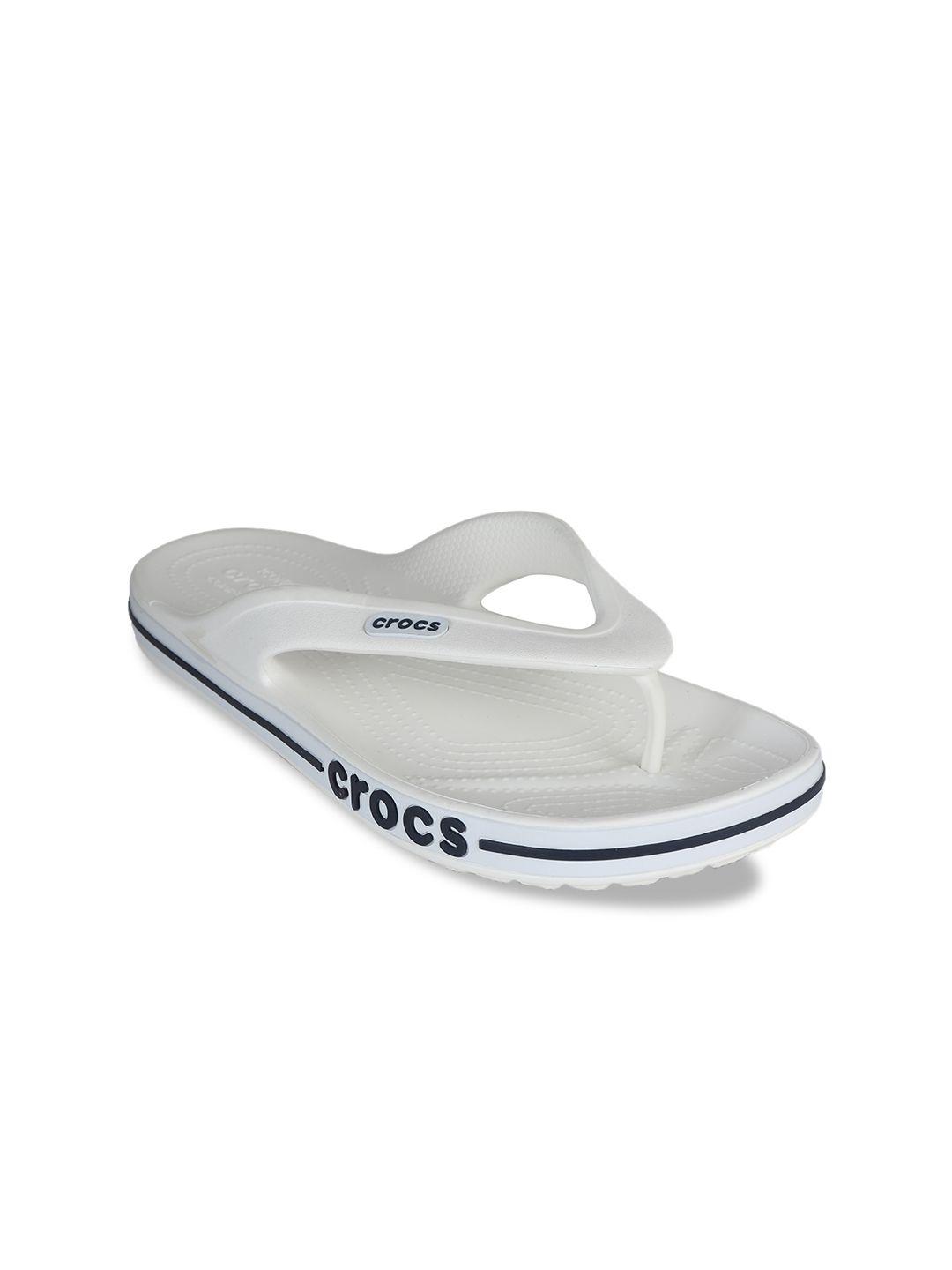 crocs men white solid thong flip-flops