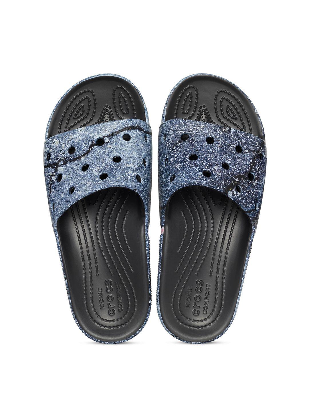 crocs printed croslite sliders