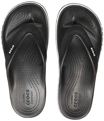 crocs unisex-adult bayaband flip black/white flip-flop - 8 uk men/ 9 uk women (m9w11) (205393-066)