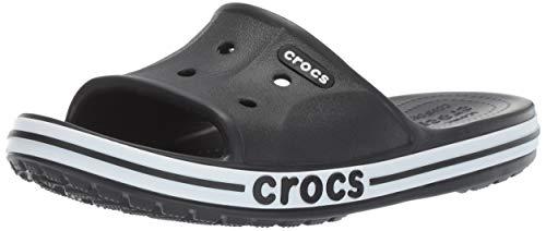 crocs unisex adult bayaband slide black/white slide -7 uk men/ 8 uk women (m8w10)(205392-066)