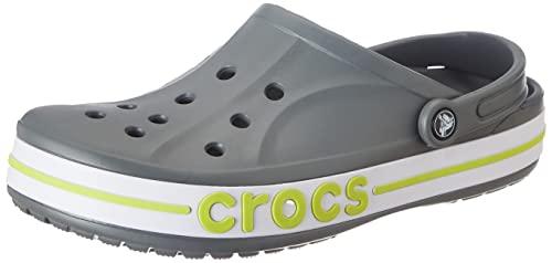 crocs unisex adult slate grey/lime punch bayaband clog 205089-0gx m10w12