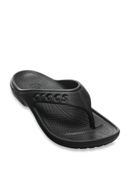 crocs unisex baya black flip flops