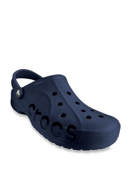 crocs unisex baya navy back strap clogs