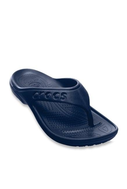 crocs unisex baya navy flip flops