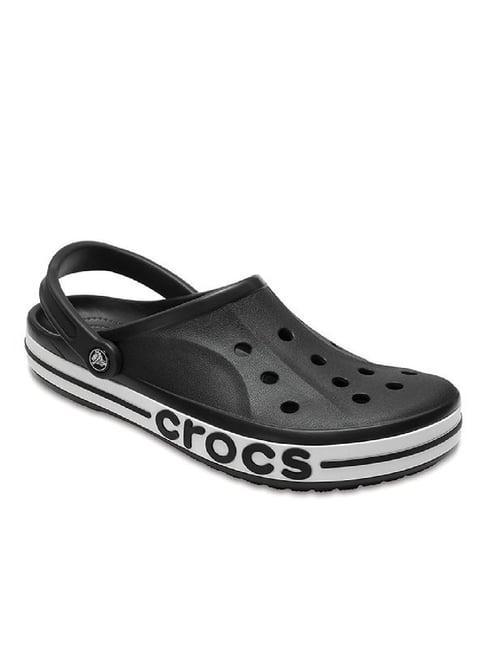 crocs unisex bayaband black & white back strap clogs