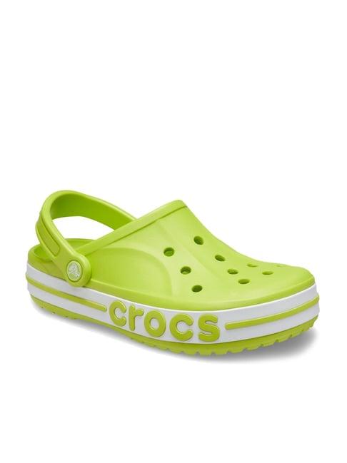 crocs unisex bayaband lime punch back strap clogs