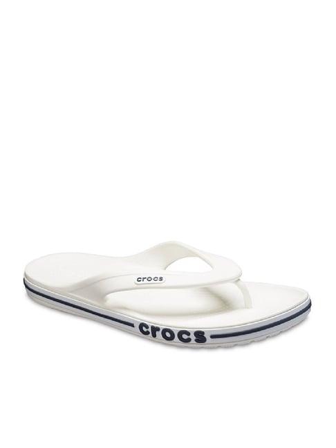 crocs unisex bayaband white flip flops