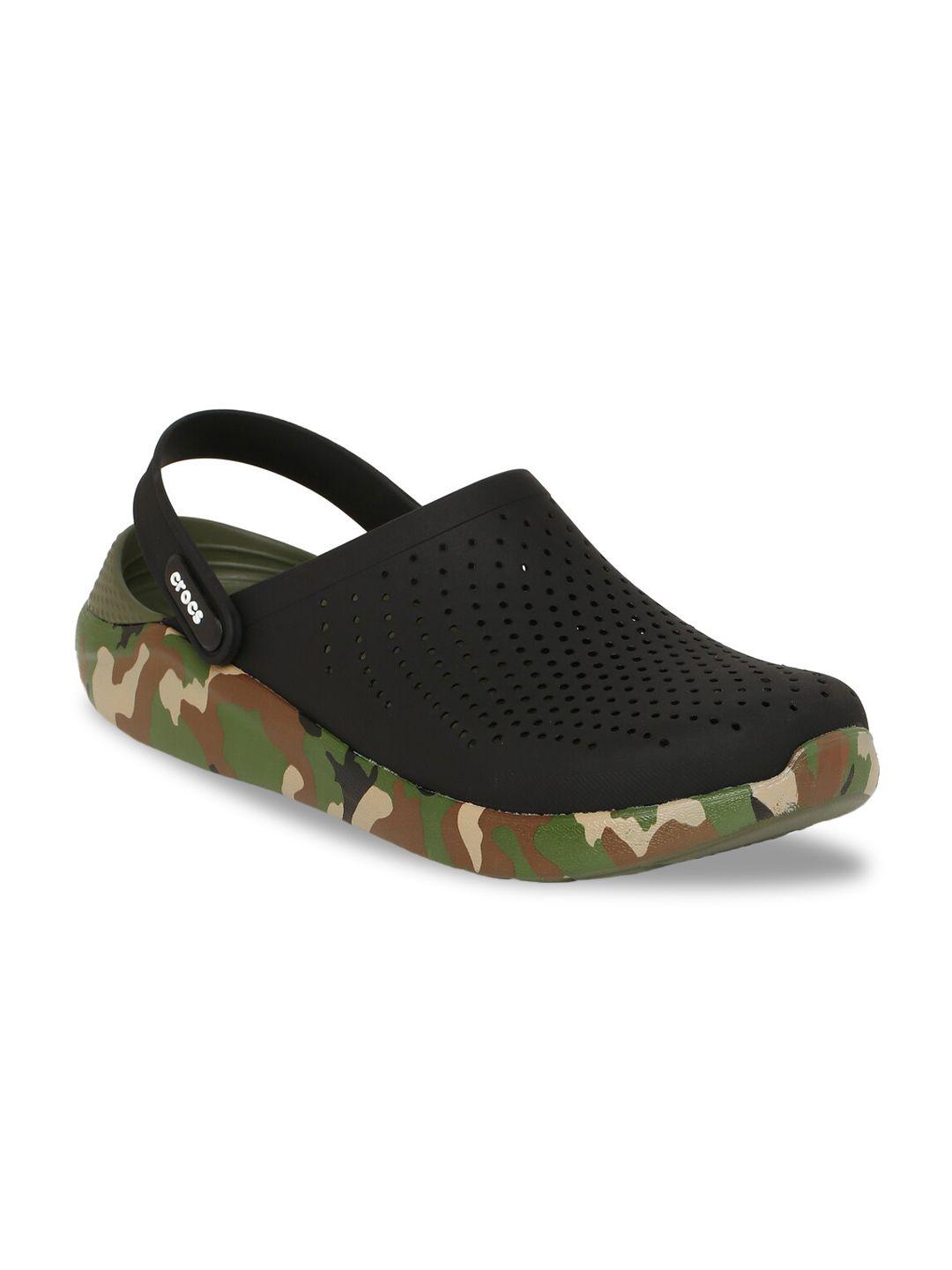 crocs unisex black & green lightride clogs