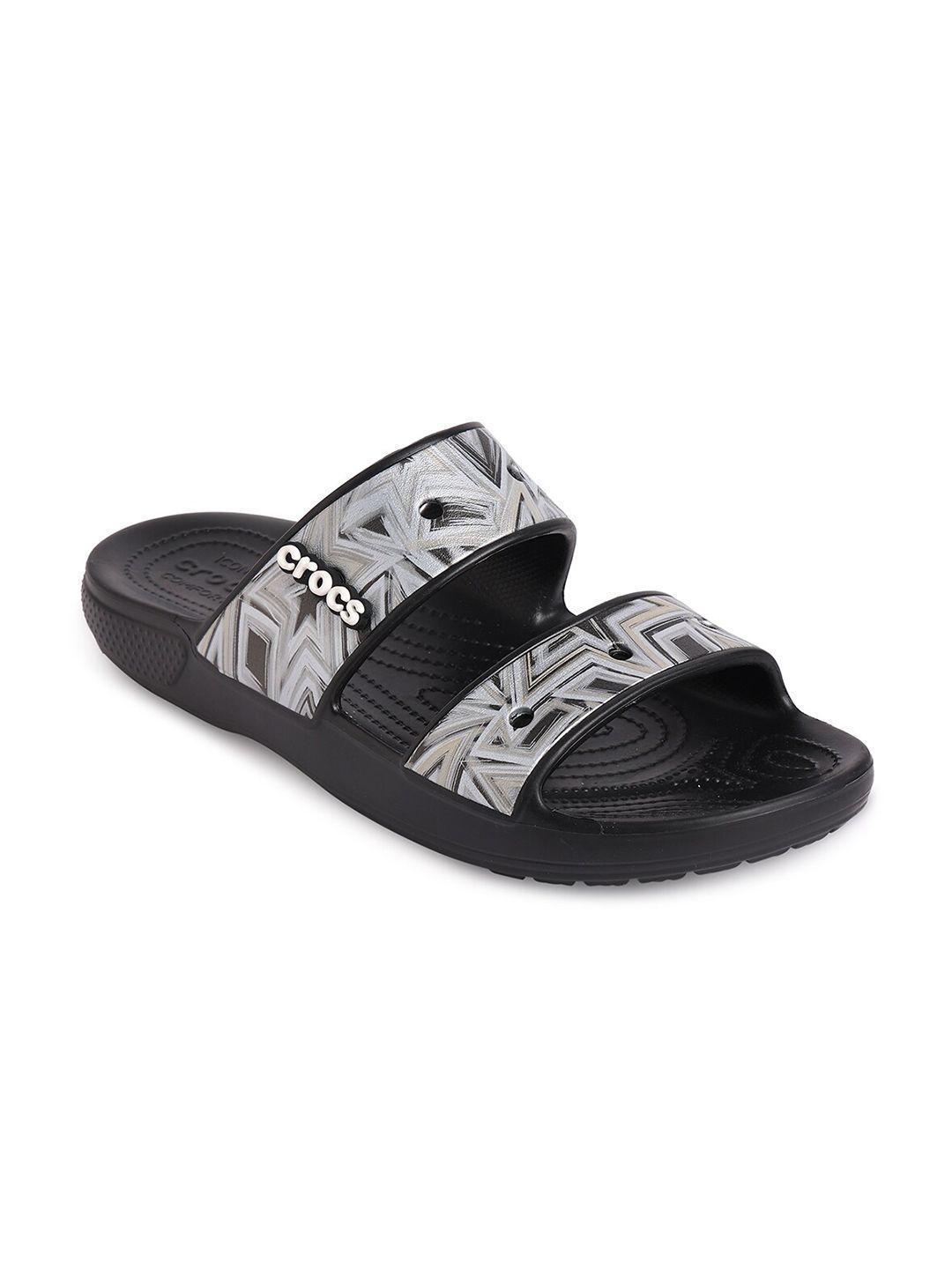 crocs unisex black & grey comfort sandals