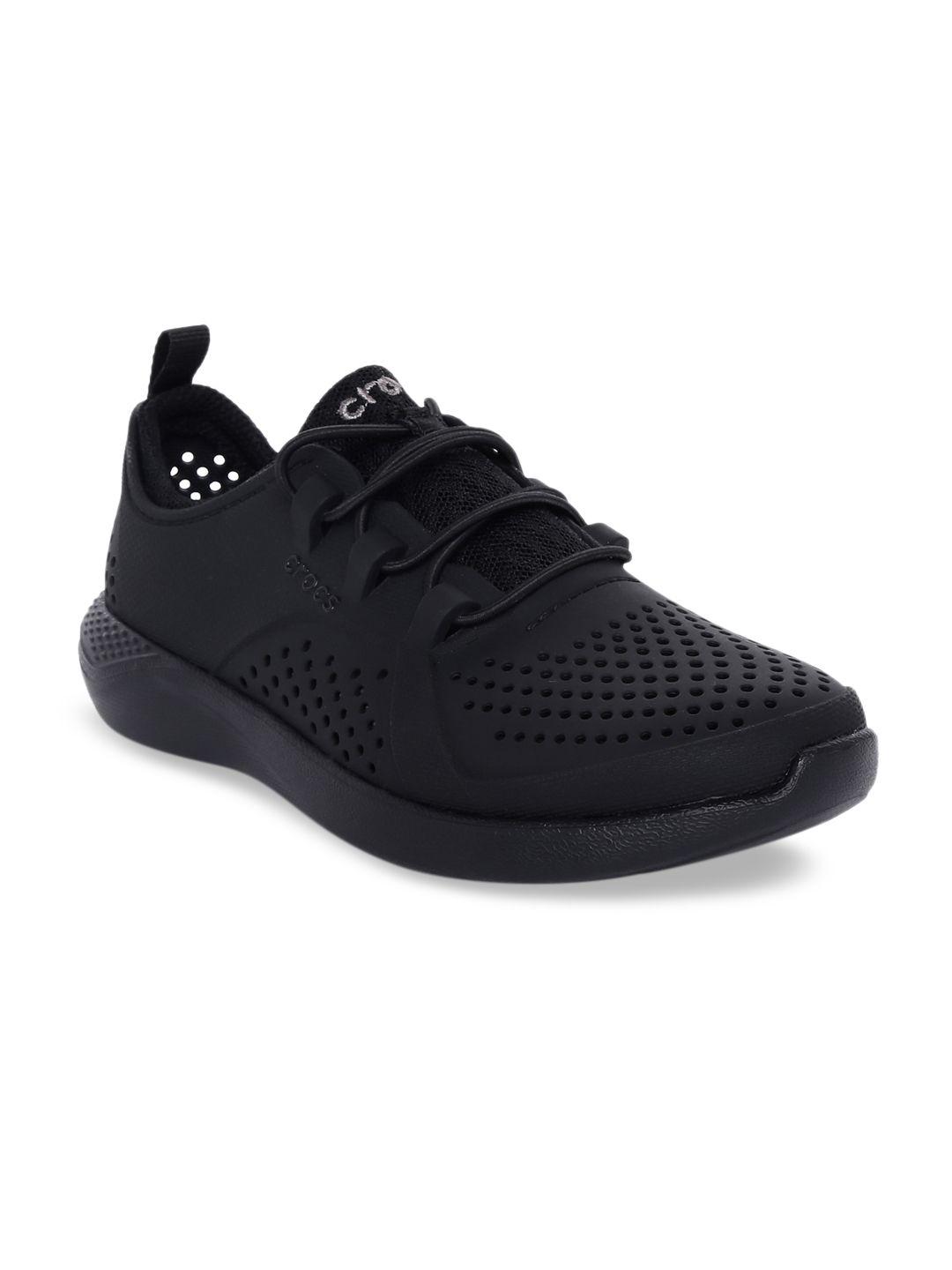 crocs unisex black literide pacer slip-on sneakers