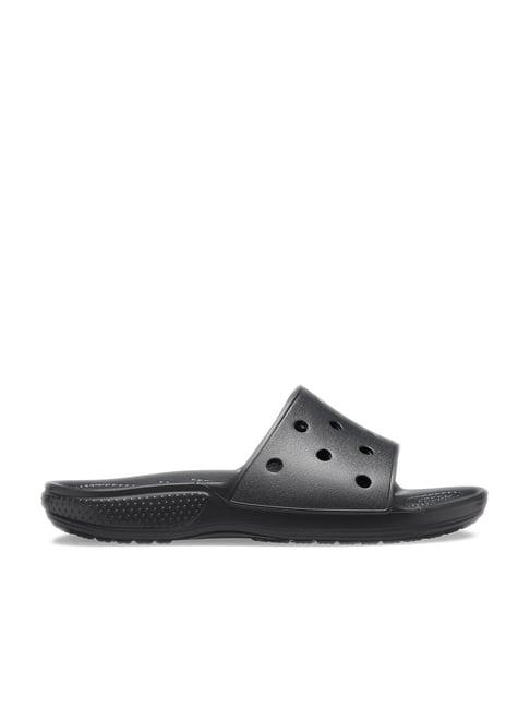 crocs unisex classic carbon black slides