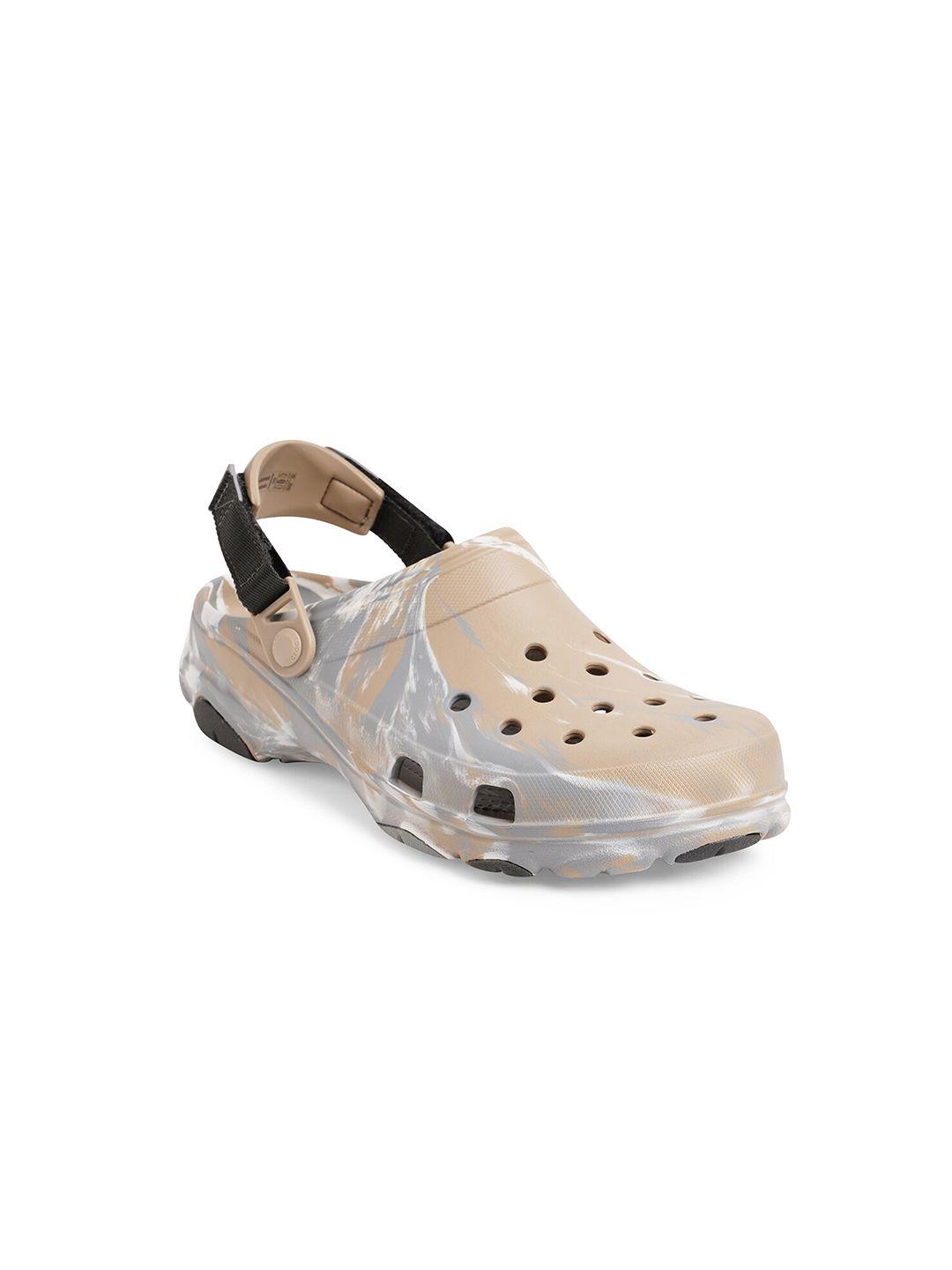 crocs unisex cream-coloured & grey clogs sandals