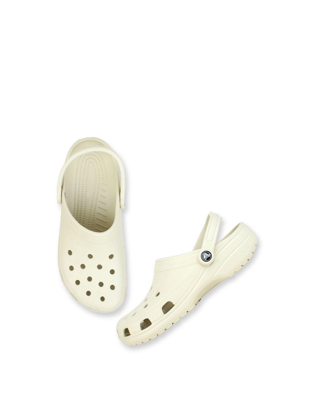 crocs unisex cream-coloured croslite clogs