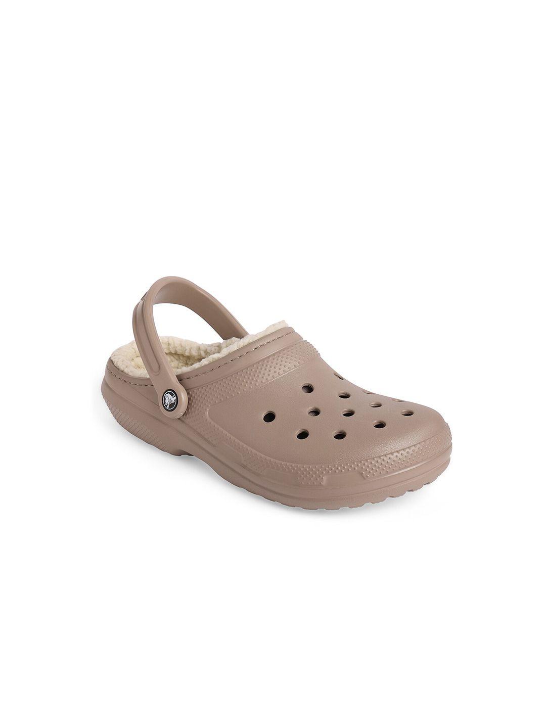 crocs unisex cream-coloured textured clogs