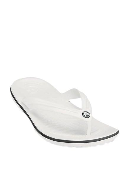 crocs unisex crocband white flip flops